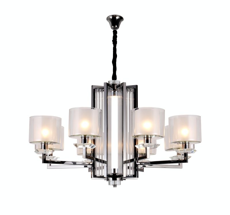 4-Light Chrome Crystal Chandelier
