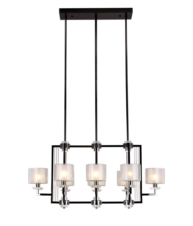 5-Light Black Linear Chandelier