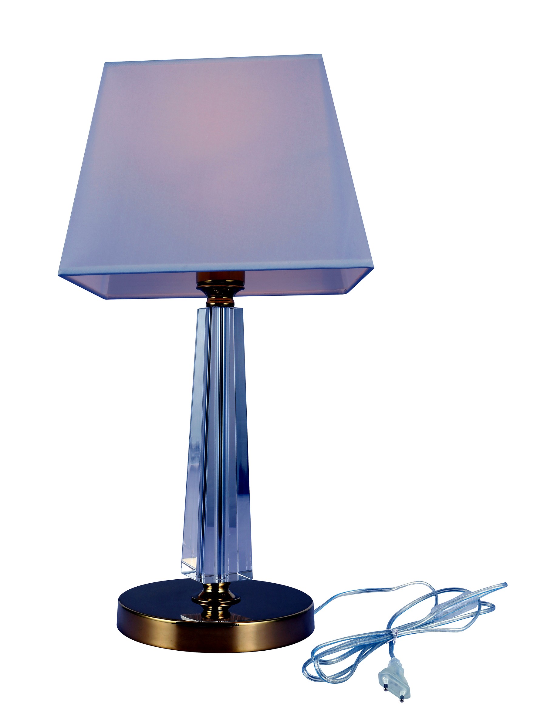 White Fabric Crystal Table Lamp
