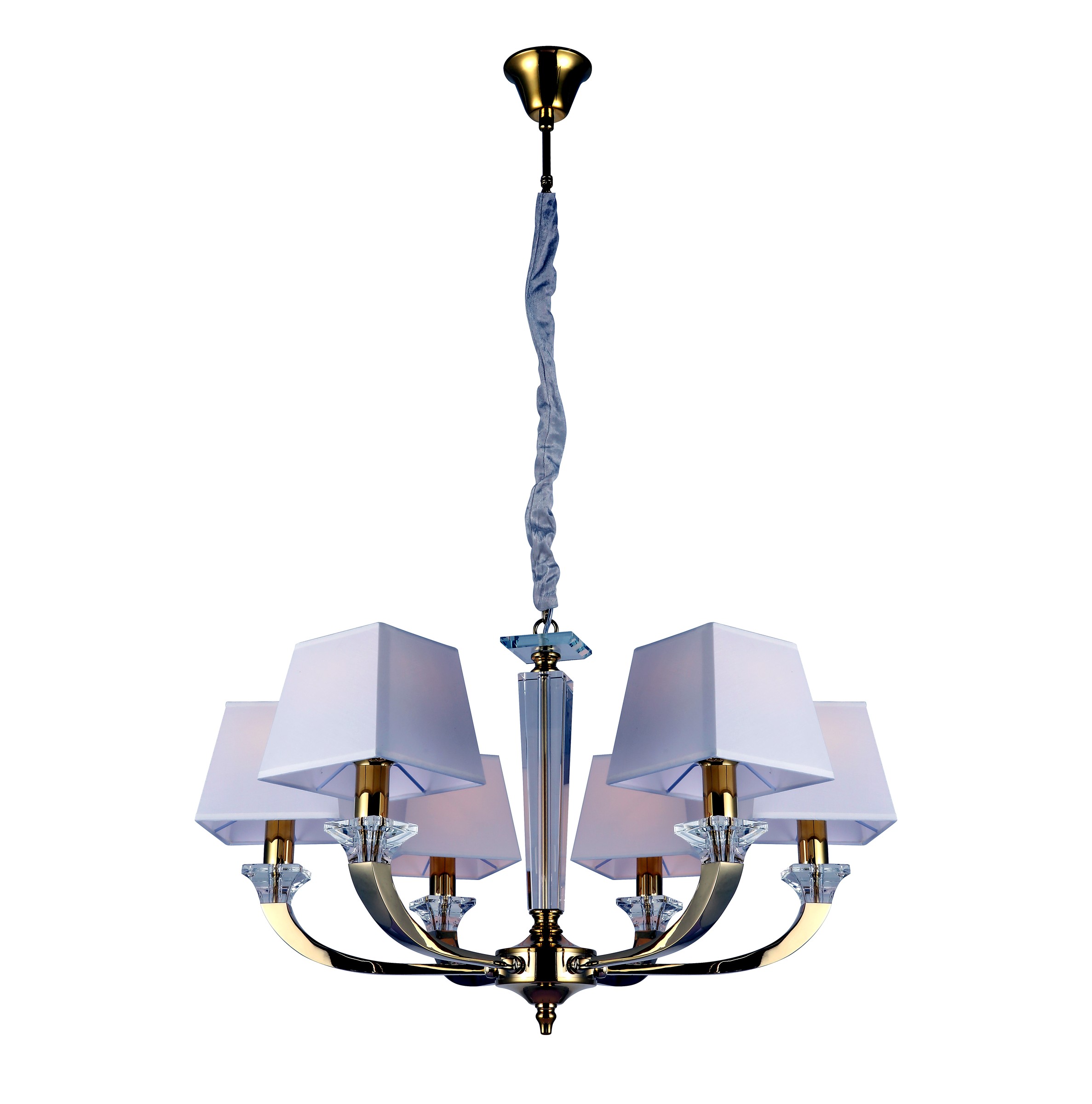 Gold Fabric Crystal Chandelier