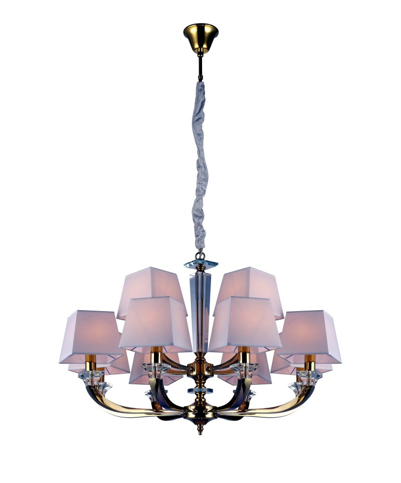 European Gold Fabric Chandelier