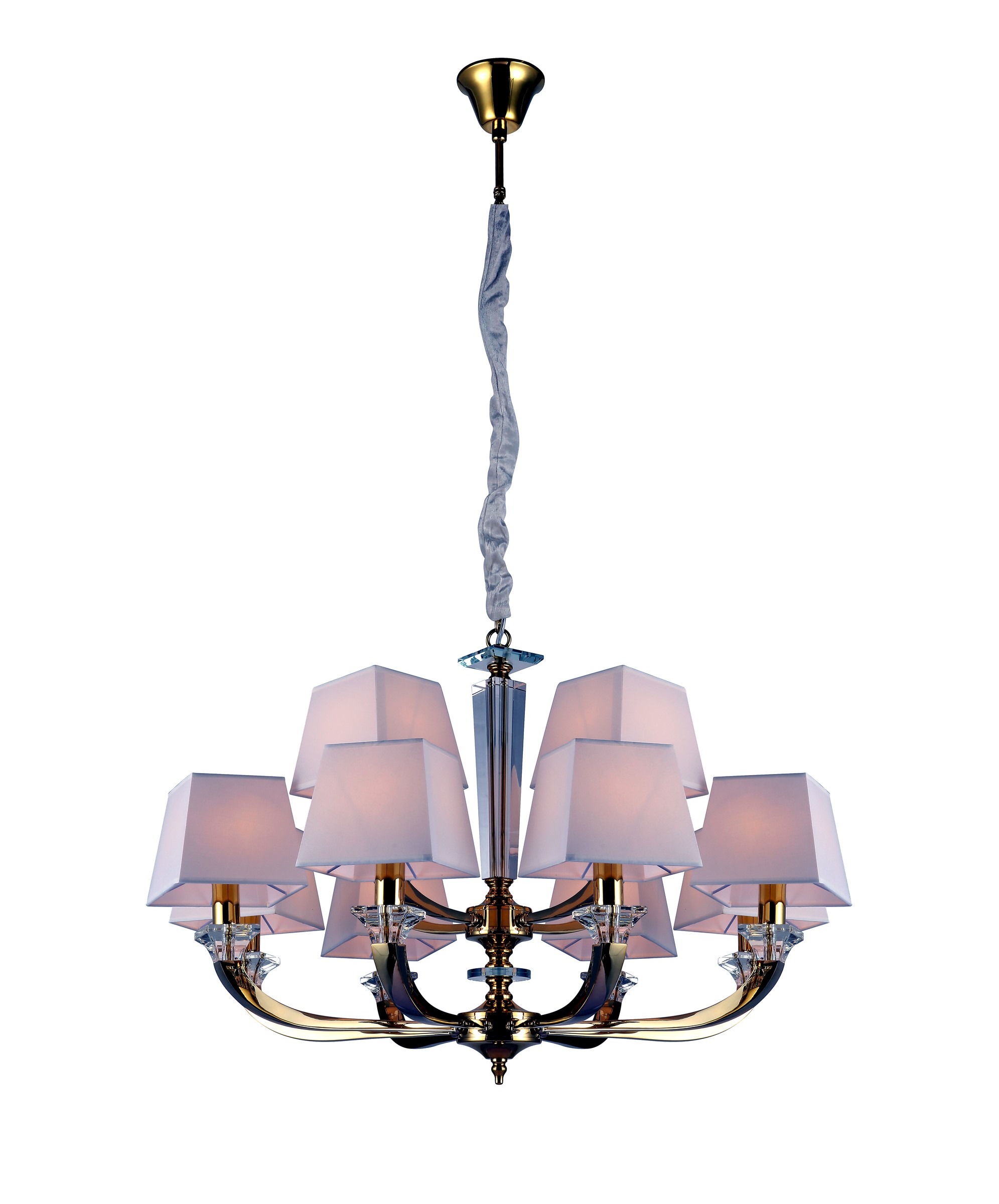 European Gold Fabric Chandelier