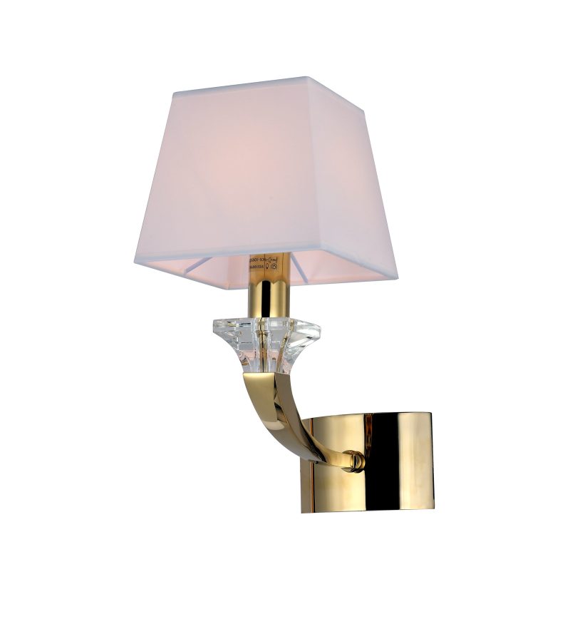 Gold Crystal Fabric Wall Sconce