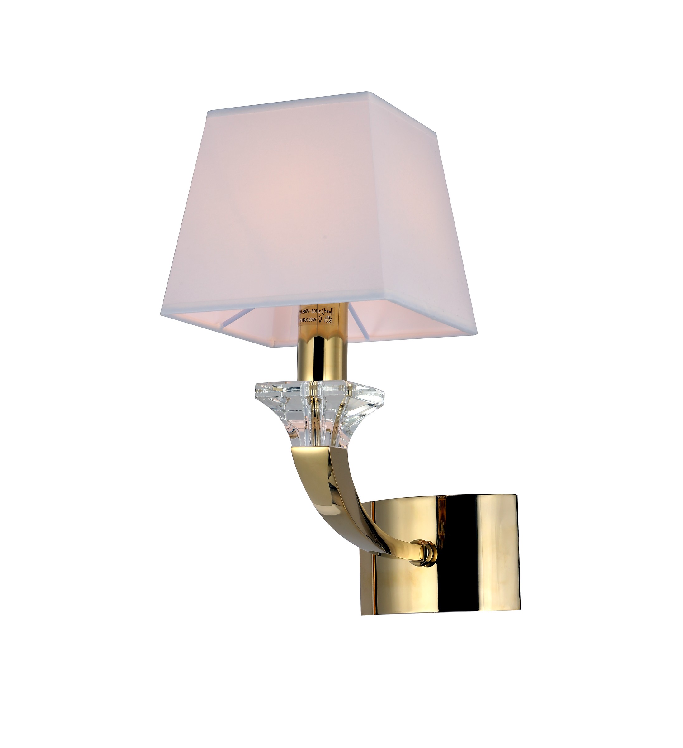 Gold Crystal Fabric Wall Sconce