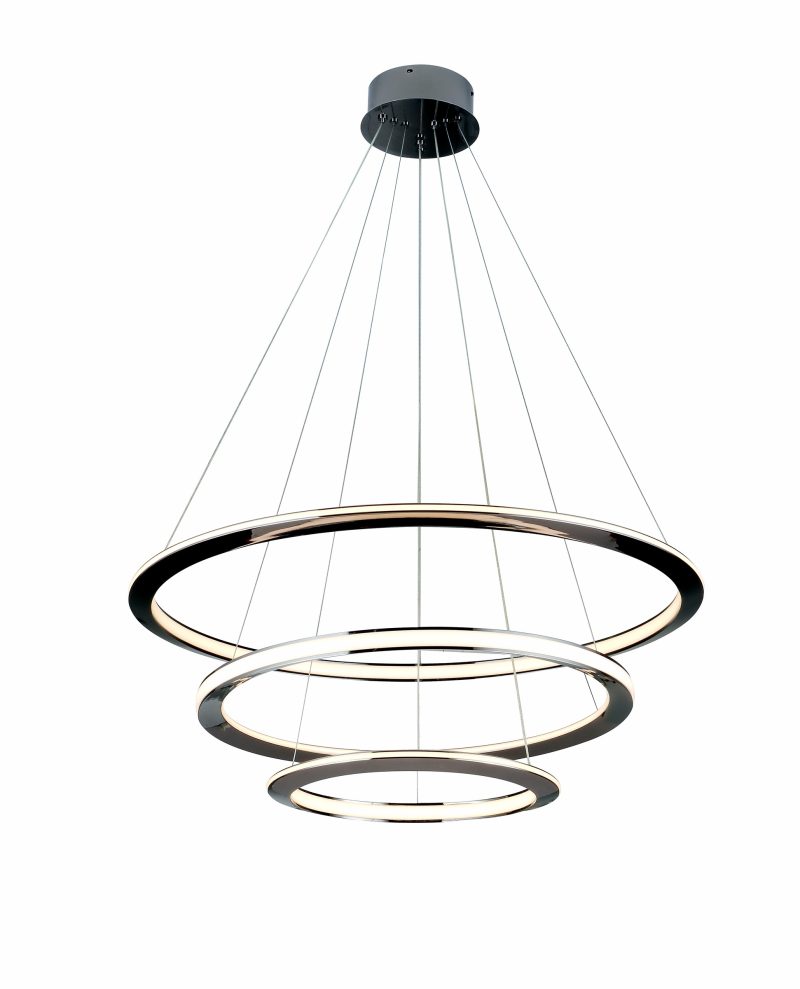 3-Ring Gold LED Chandelier