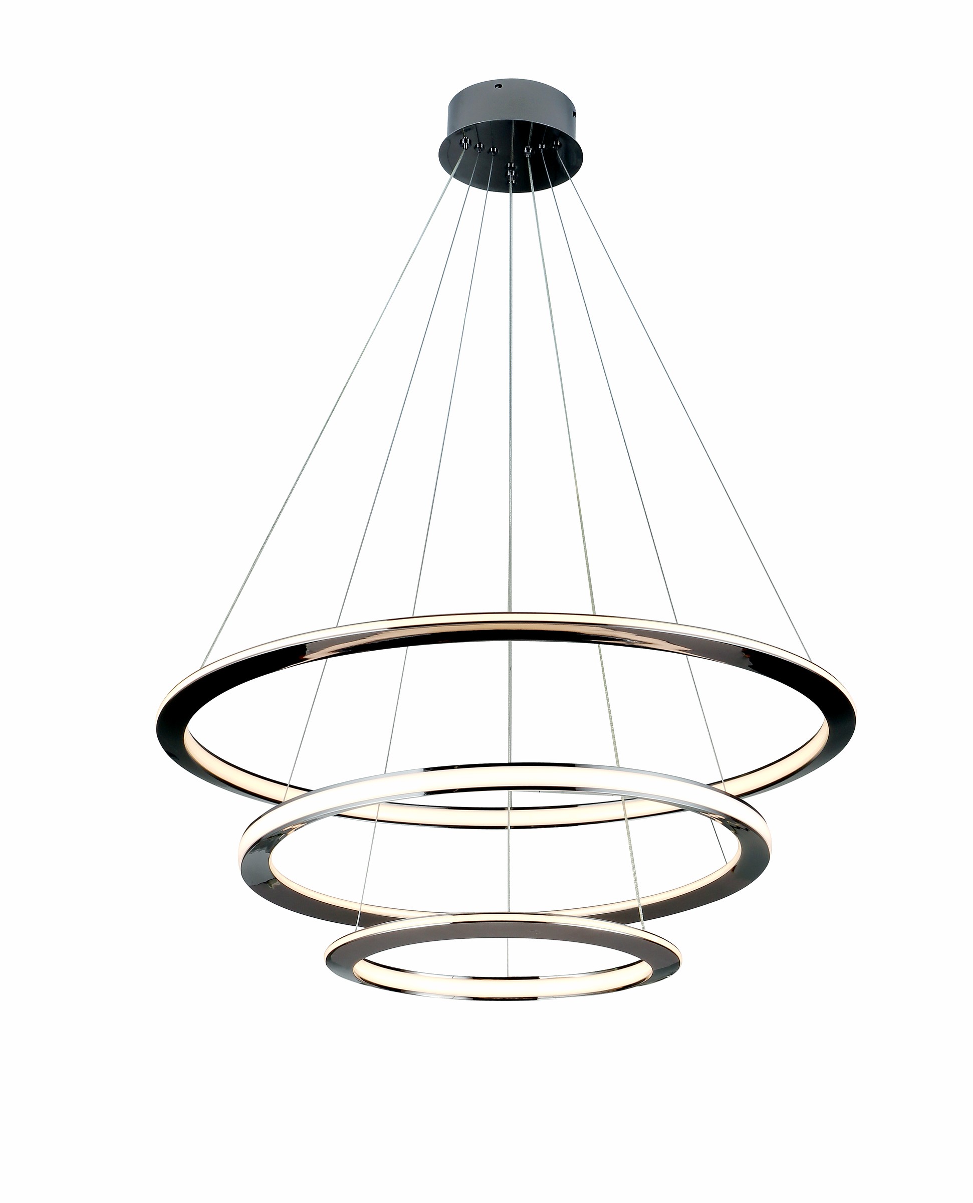 3-Ring Gold LED Chandelier