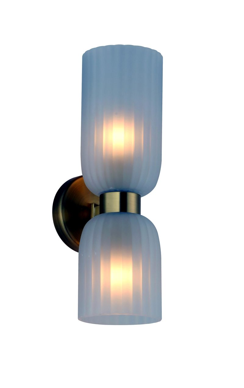 Gold Double Glass Wall Sconce