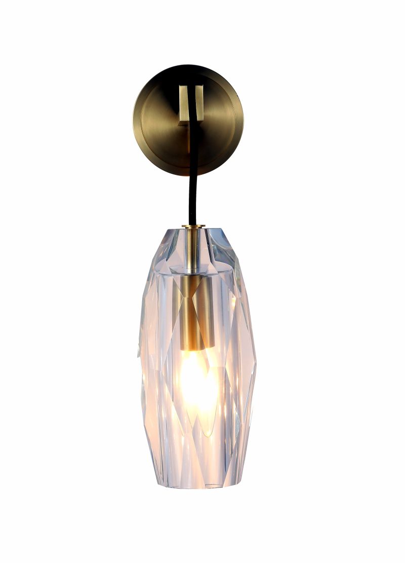 Gold Round Glass Wall Sconce