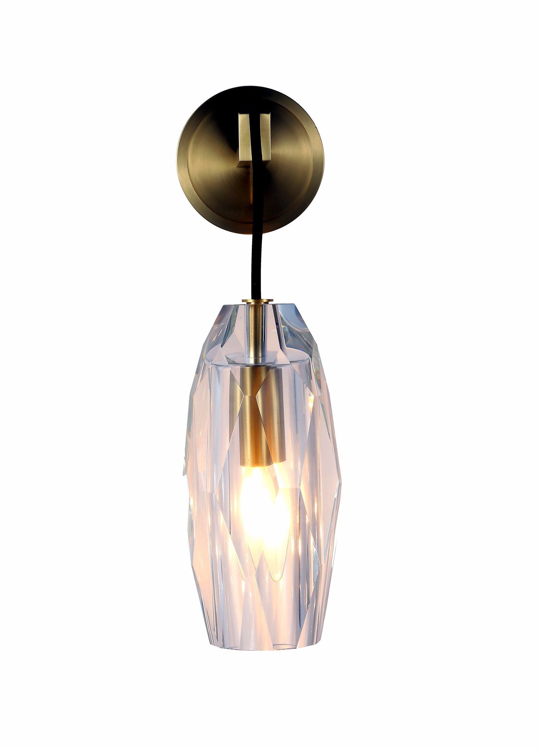 Gold Round Glass Wall Sconce