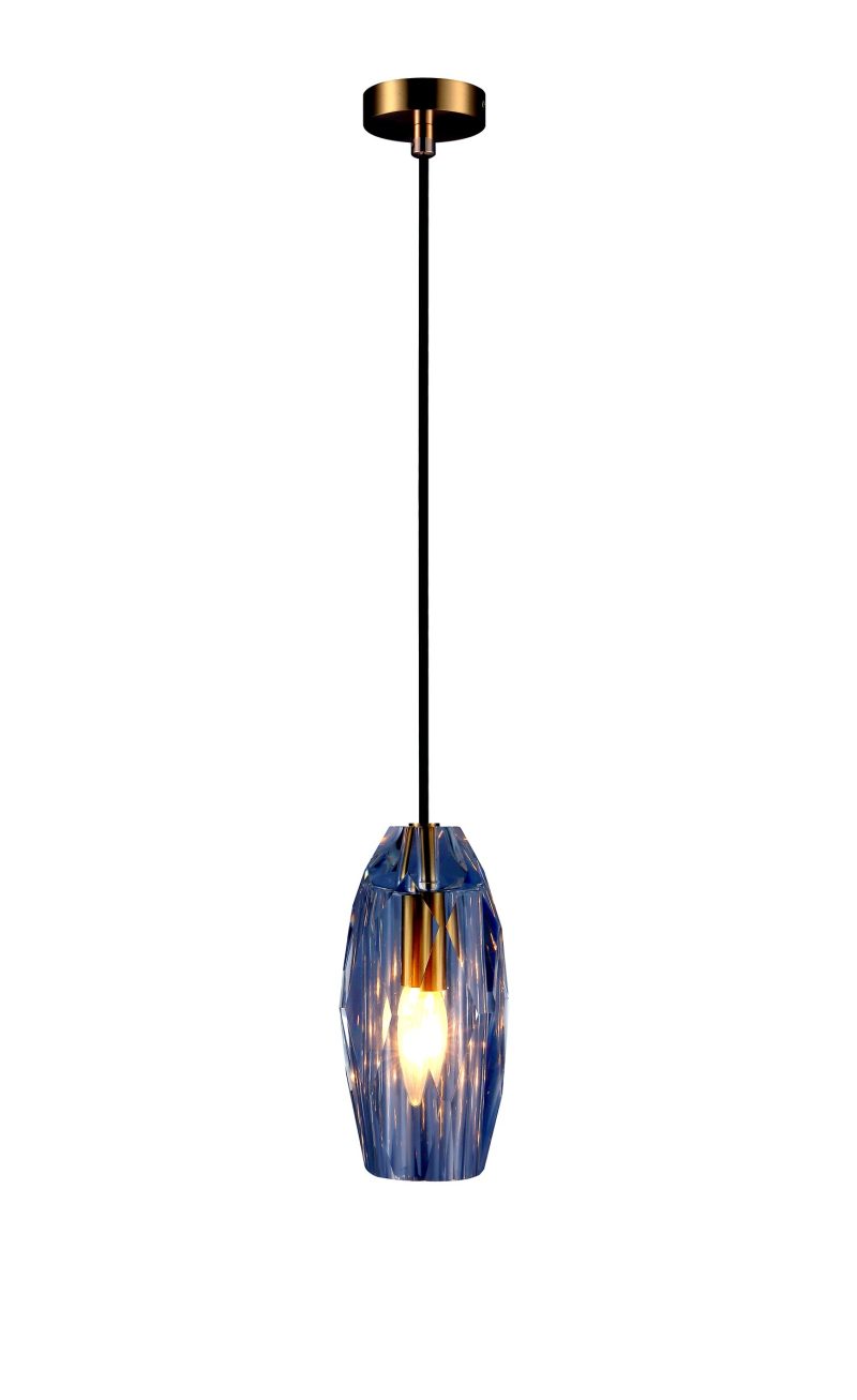 Gold Fluted Glass Pendant