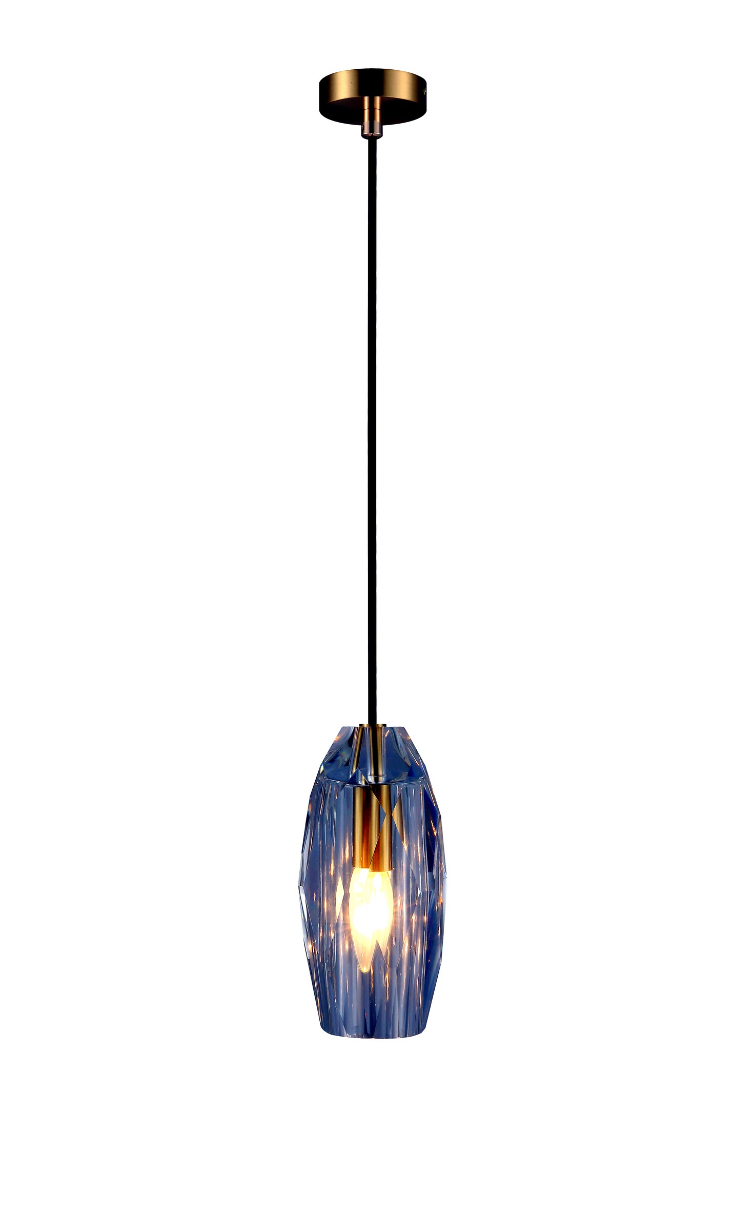 Gold Fluted Glass Pendant