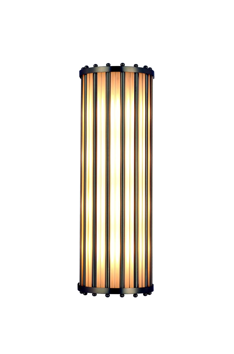Gold Column Glass Wall Sconce