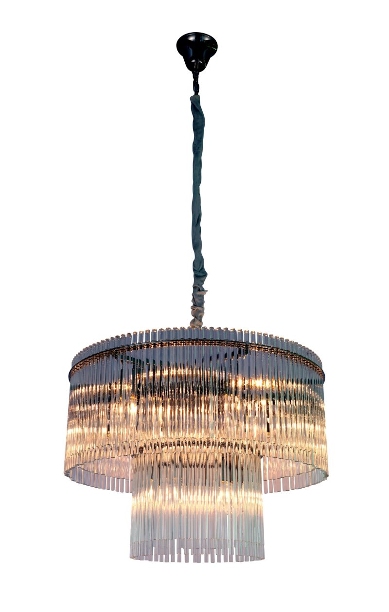 Multi-Tier Crystal Cascade Chandelier