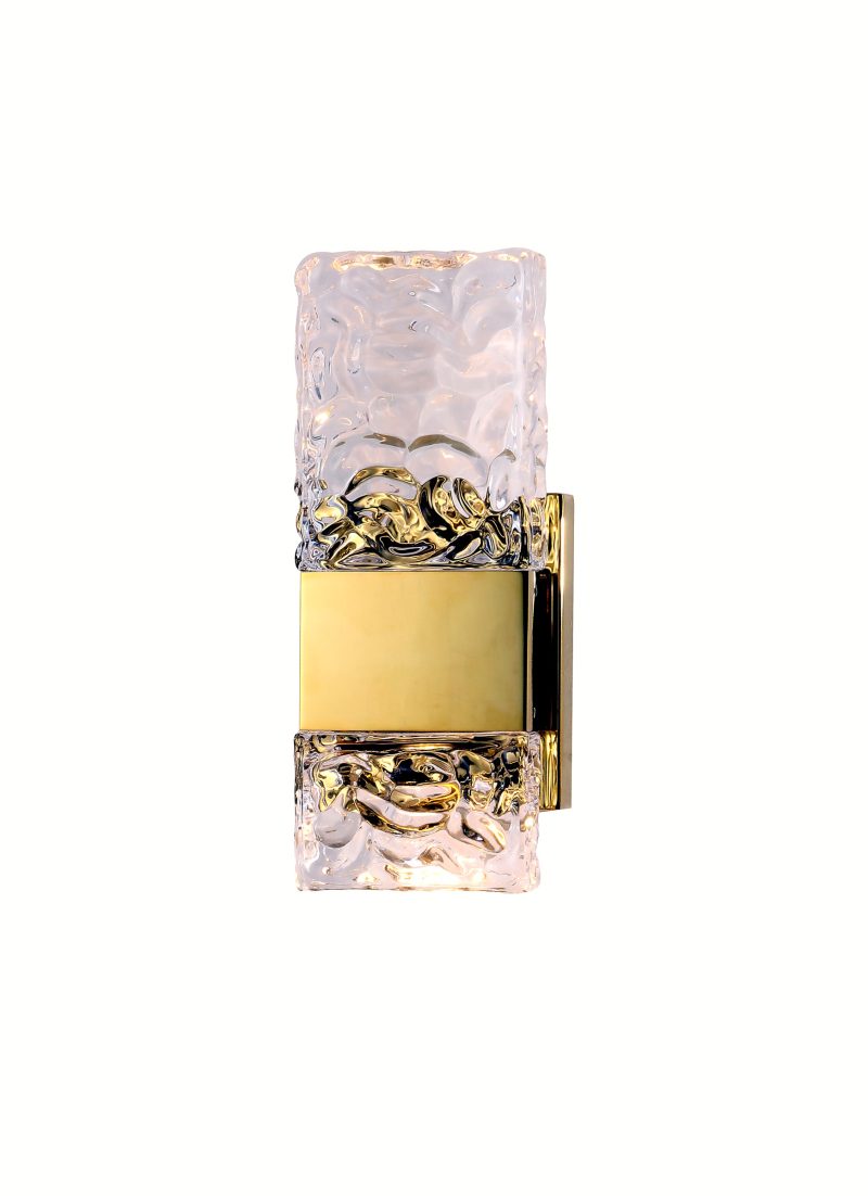 Black-Back Fluted Glass Wall Sconce
