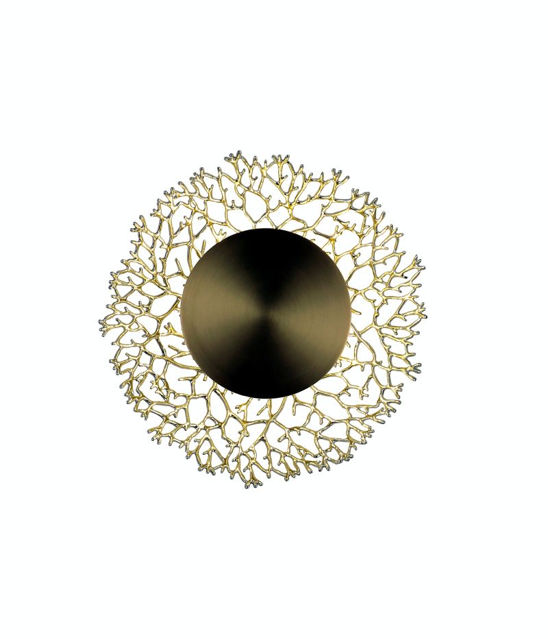 Gold Coral Disc Wall Decor