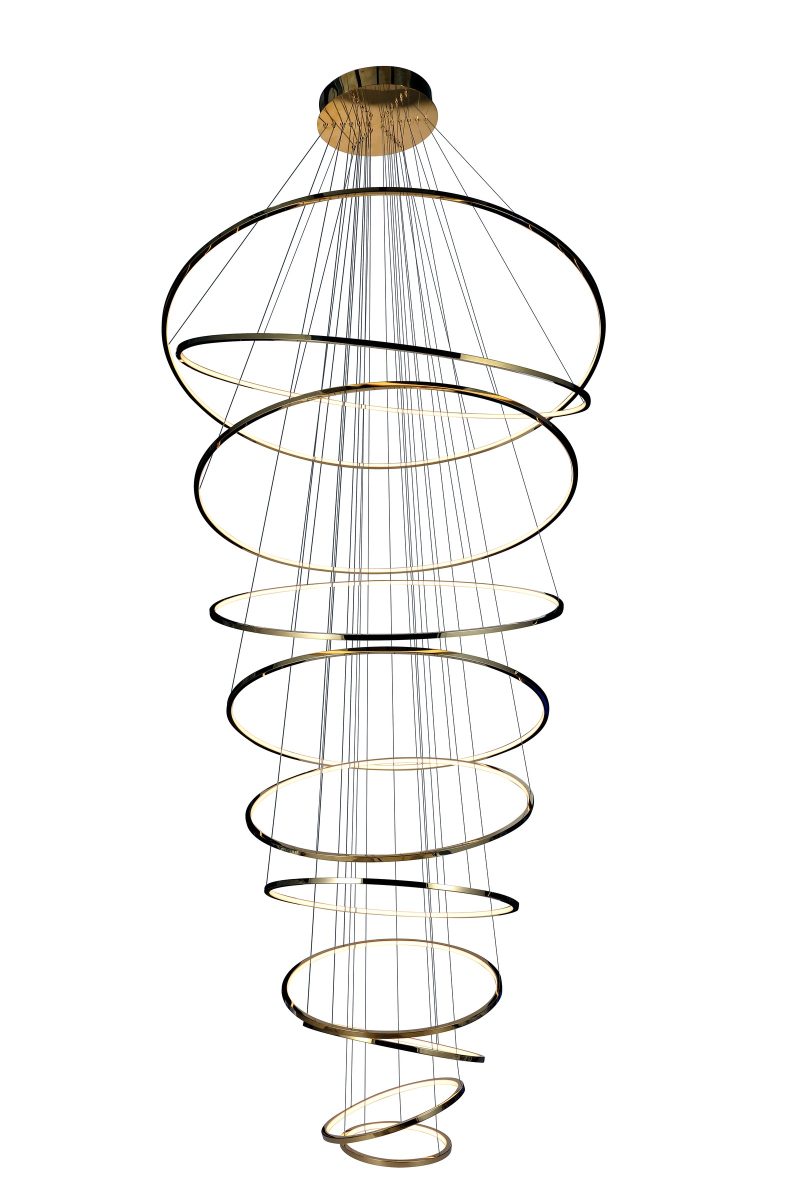 Gold Spiral Ring Chandelier