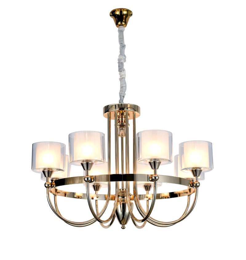 6-Light Gold Ring Chandelier