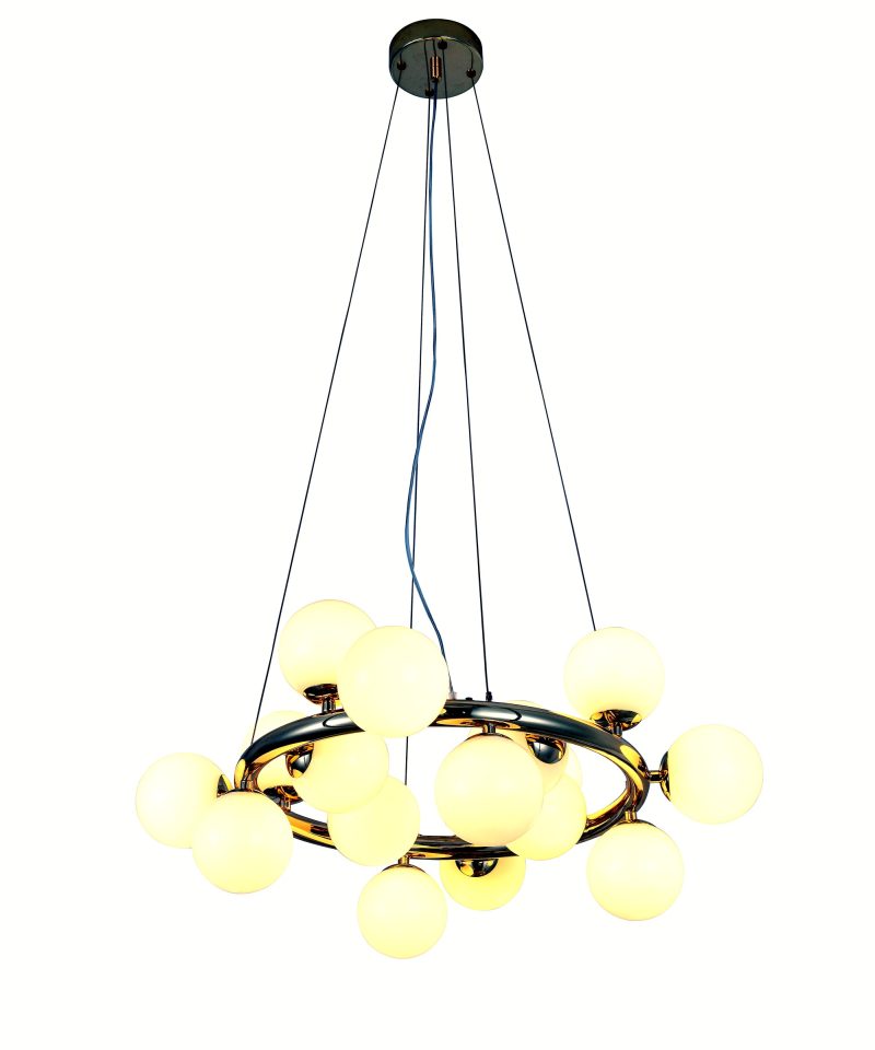 Gold Ring Ball Pendant Light