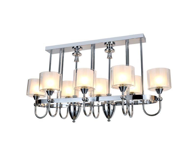 Silver Linear Glass Pendant Light