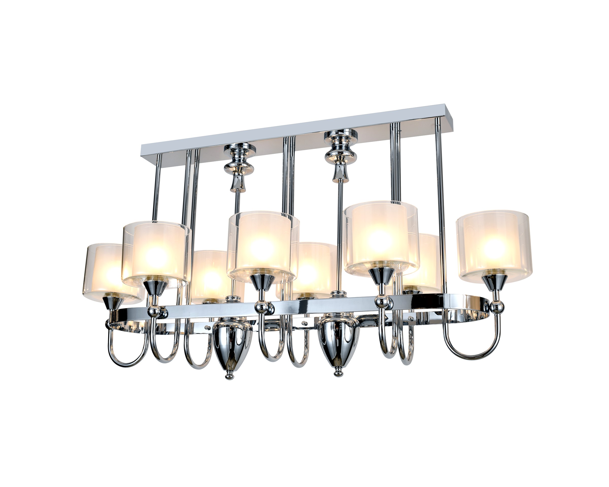 Silver Linear Glass Pendant Light