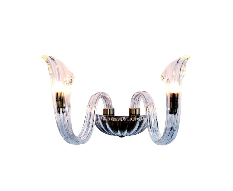 Gold Crystal Double-Arm Wall Sconce