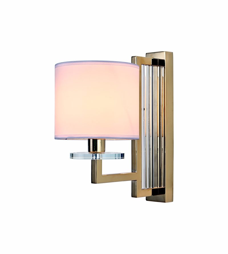 Gold Crystal Fabric Wall Sconce