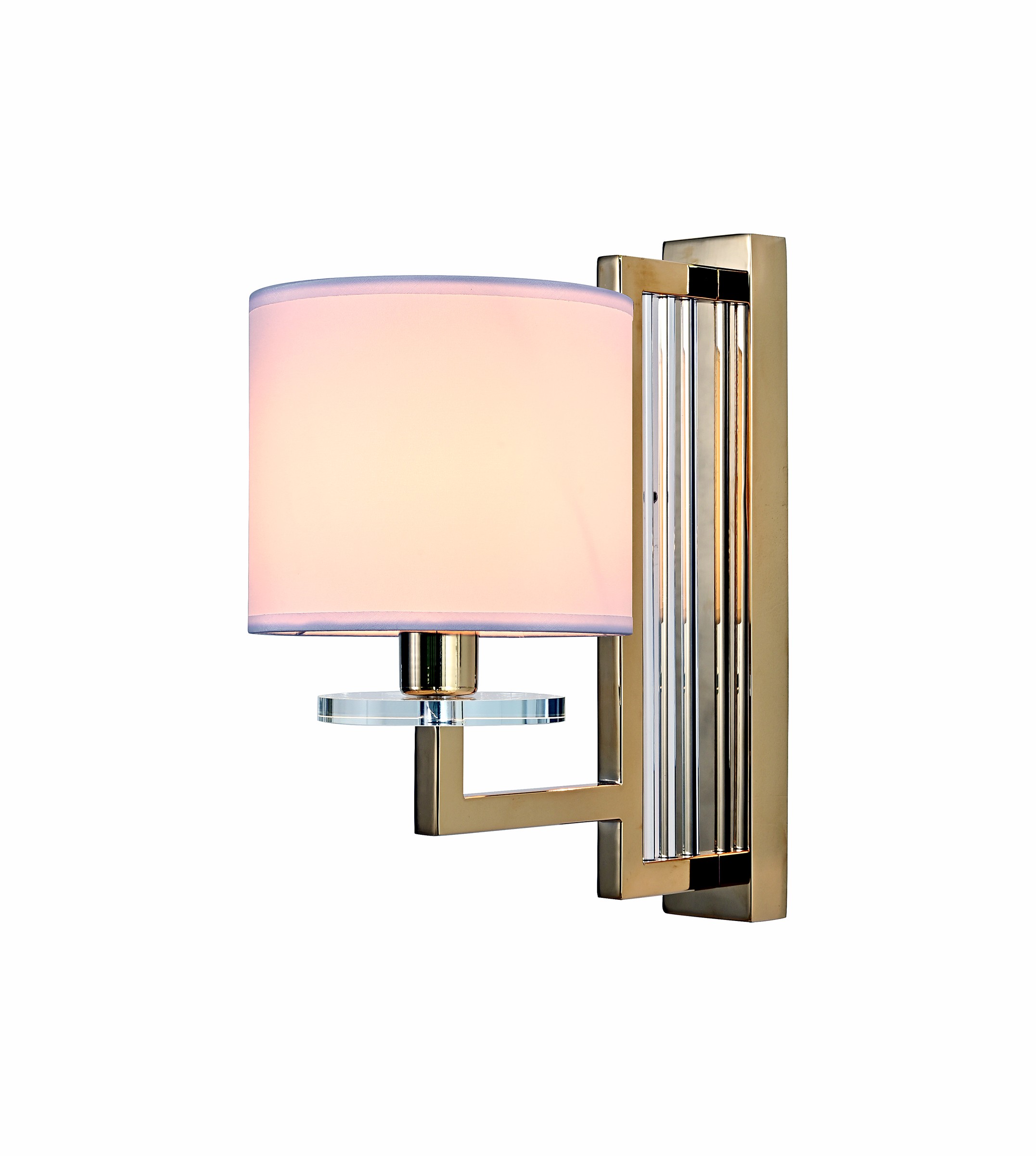 Gold Crystal Fabric Wall Sconce