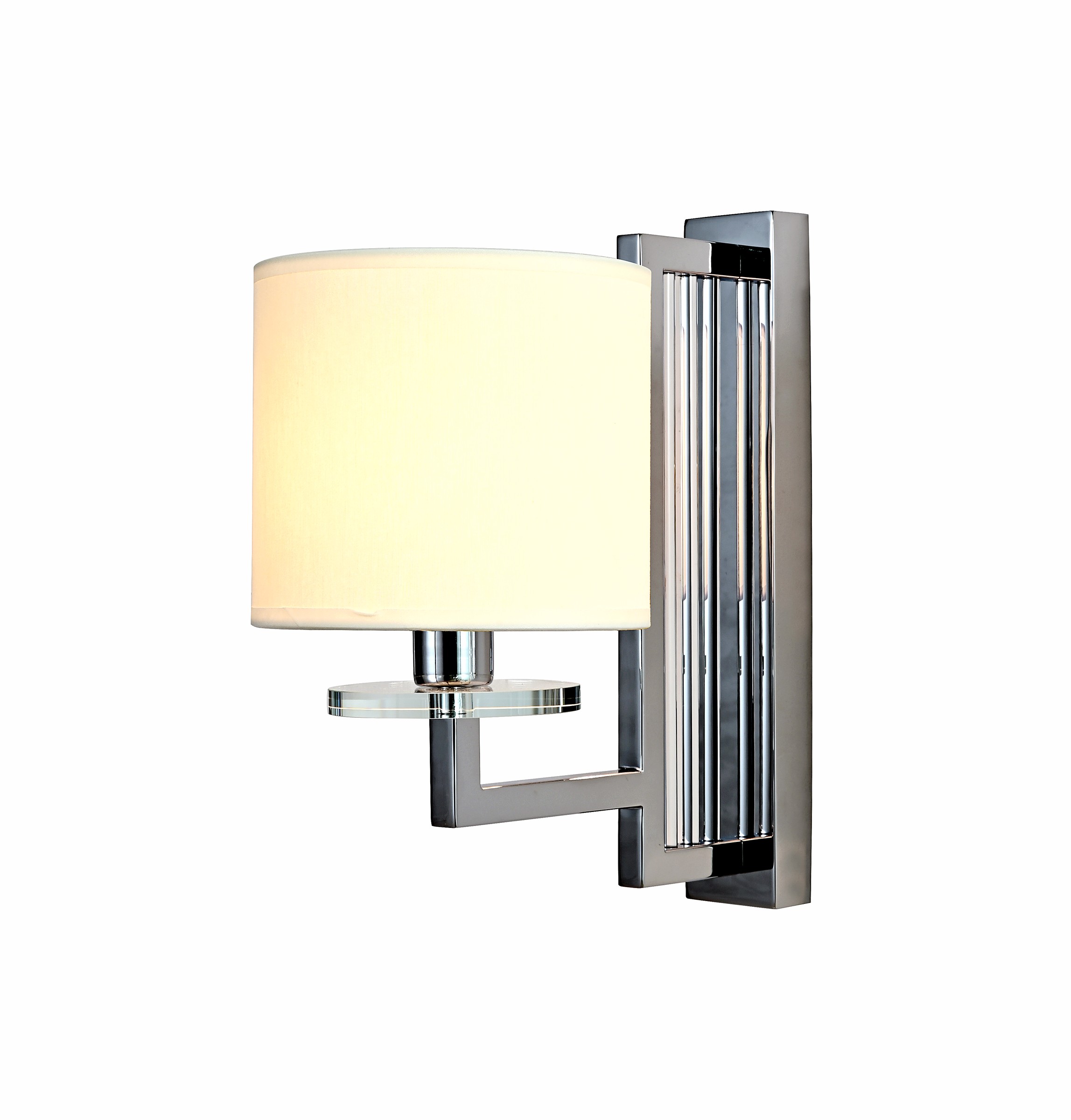 Chrome Crystal Fabric Wall Sconce