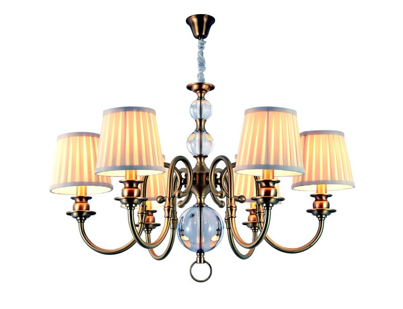 European Gold Fabric Chandelier