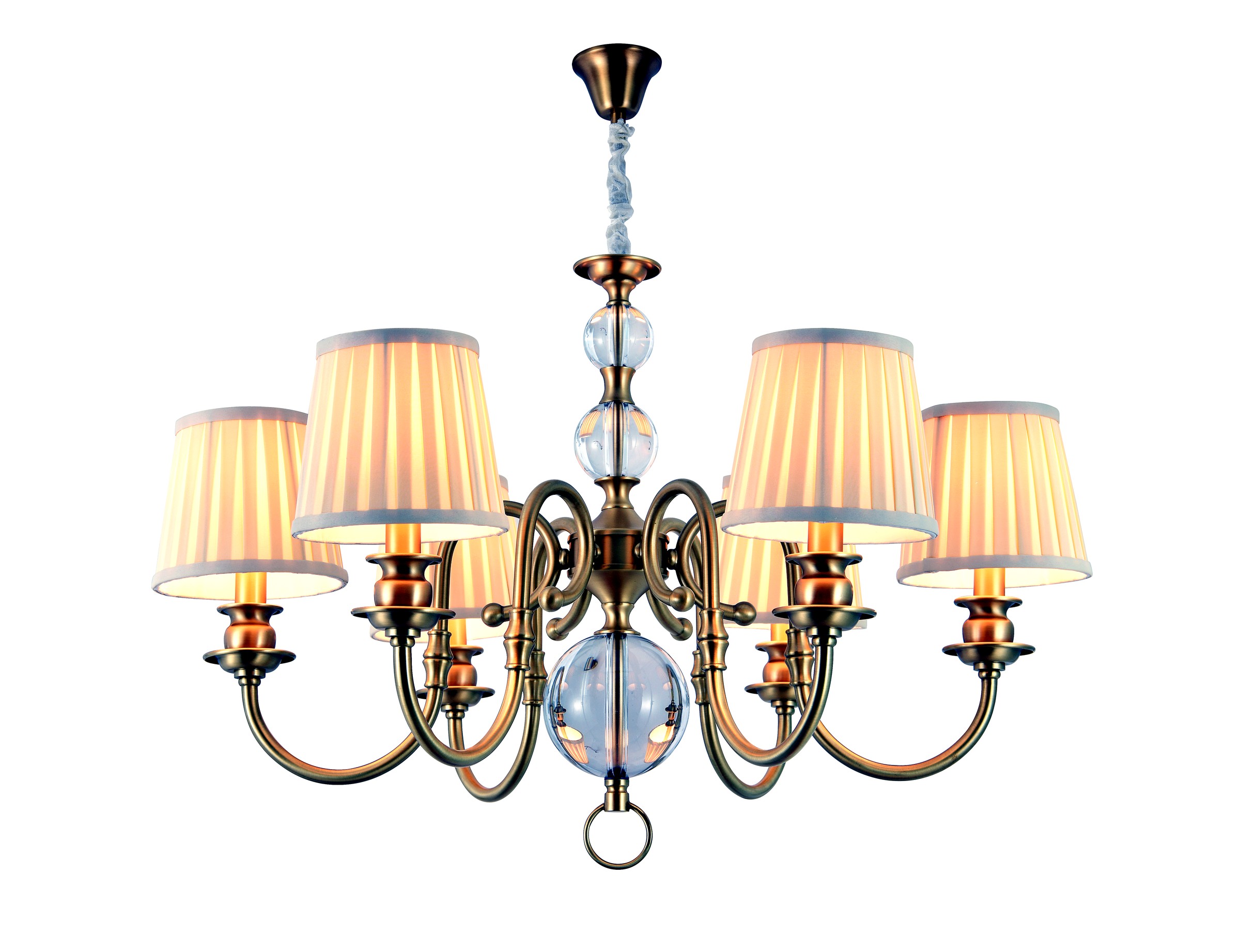 European Gold Fabric Chandelier