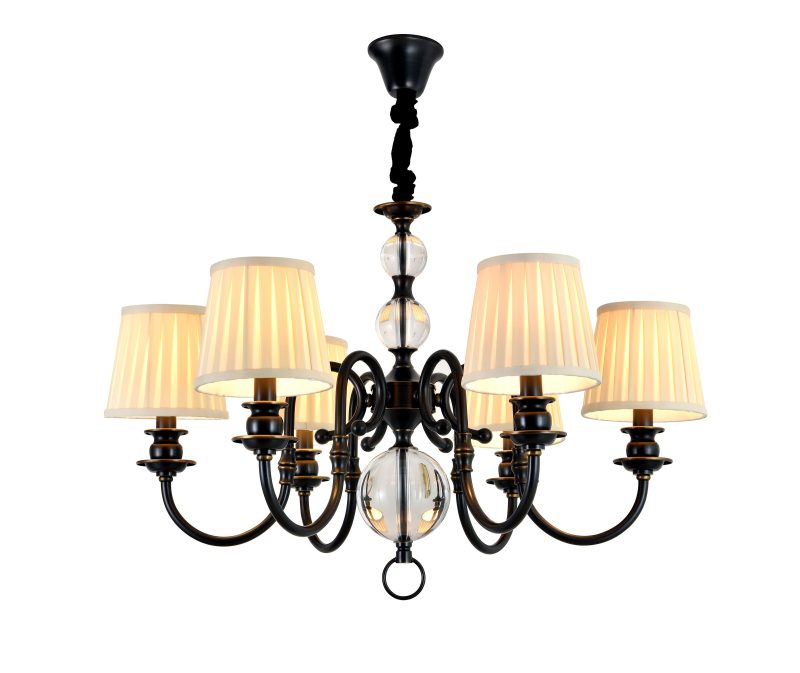 Vintage Black Crystal Chandelier