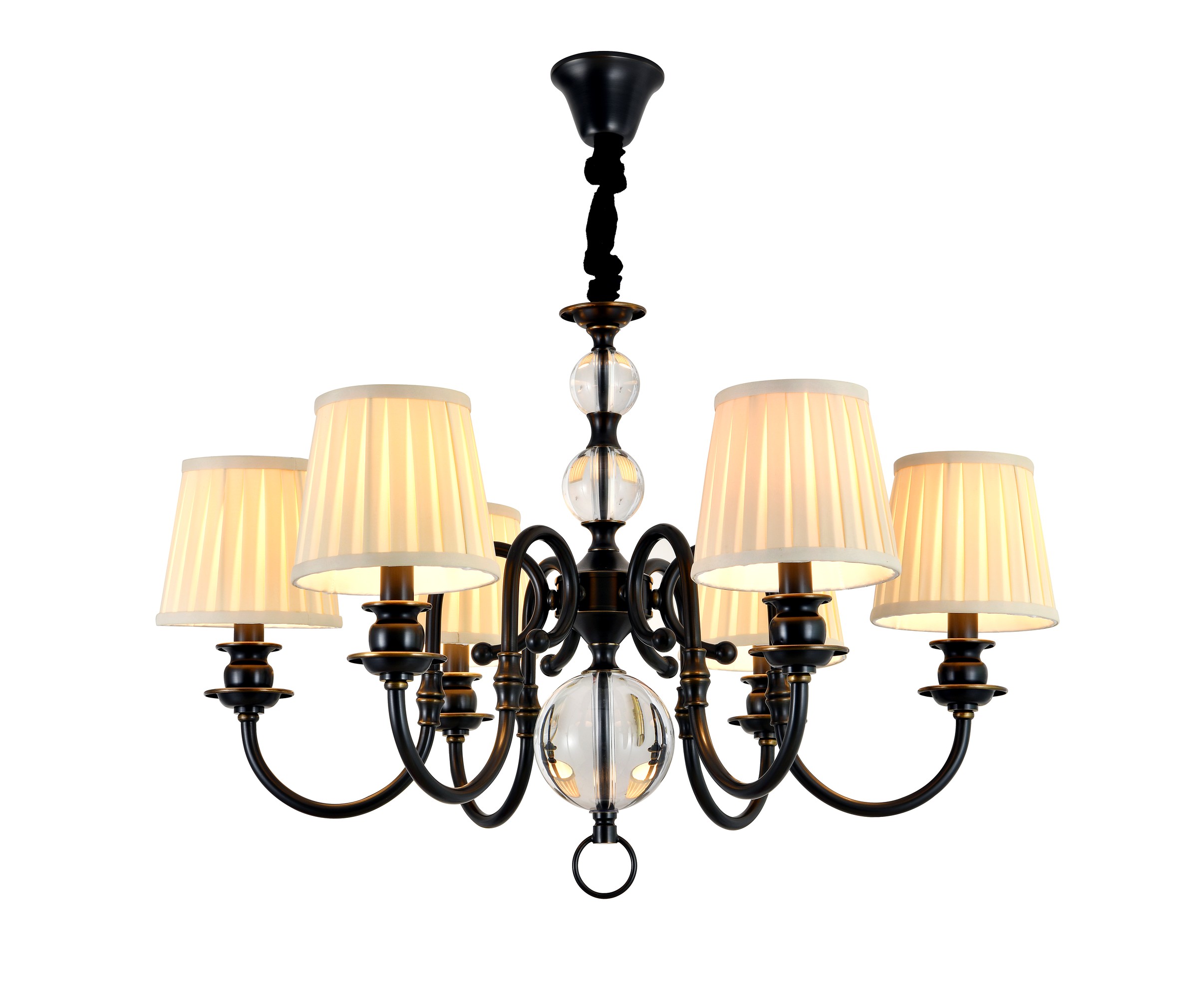 Vintage Black Crystal Chandelier