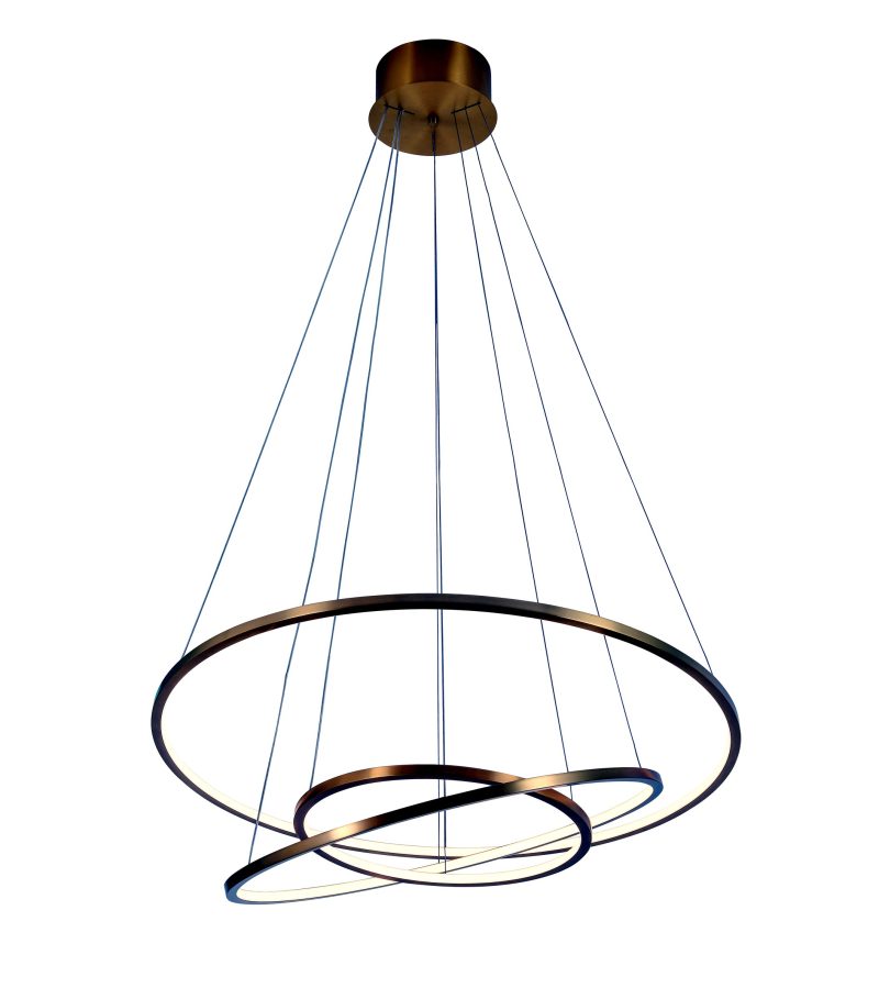 Gold 3-Ring Chandelier