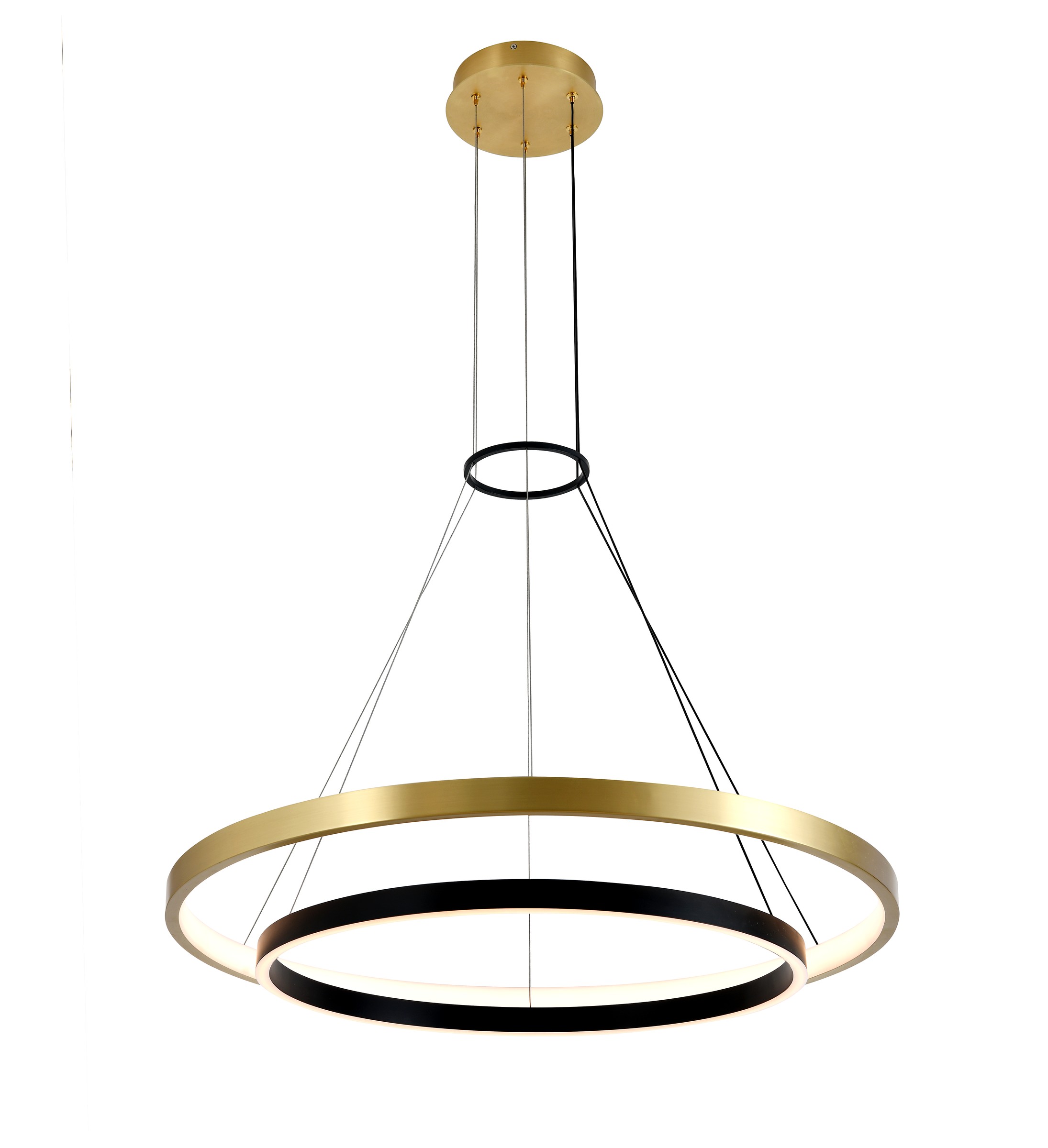 Black & Gold 3-Ring Chandelier
