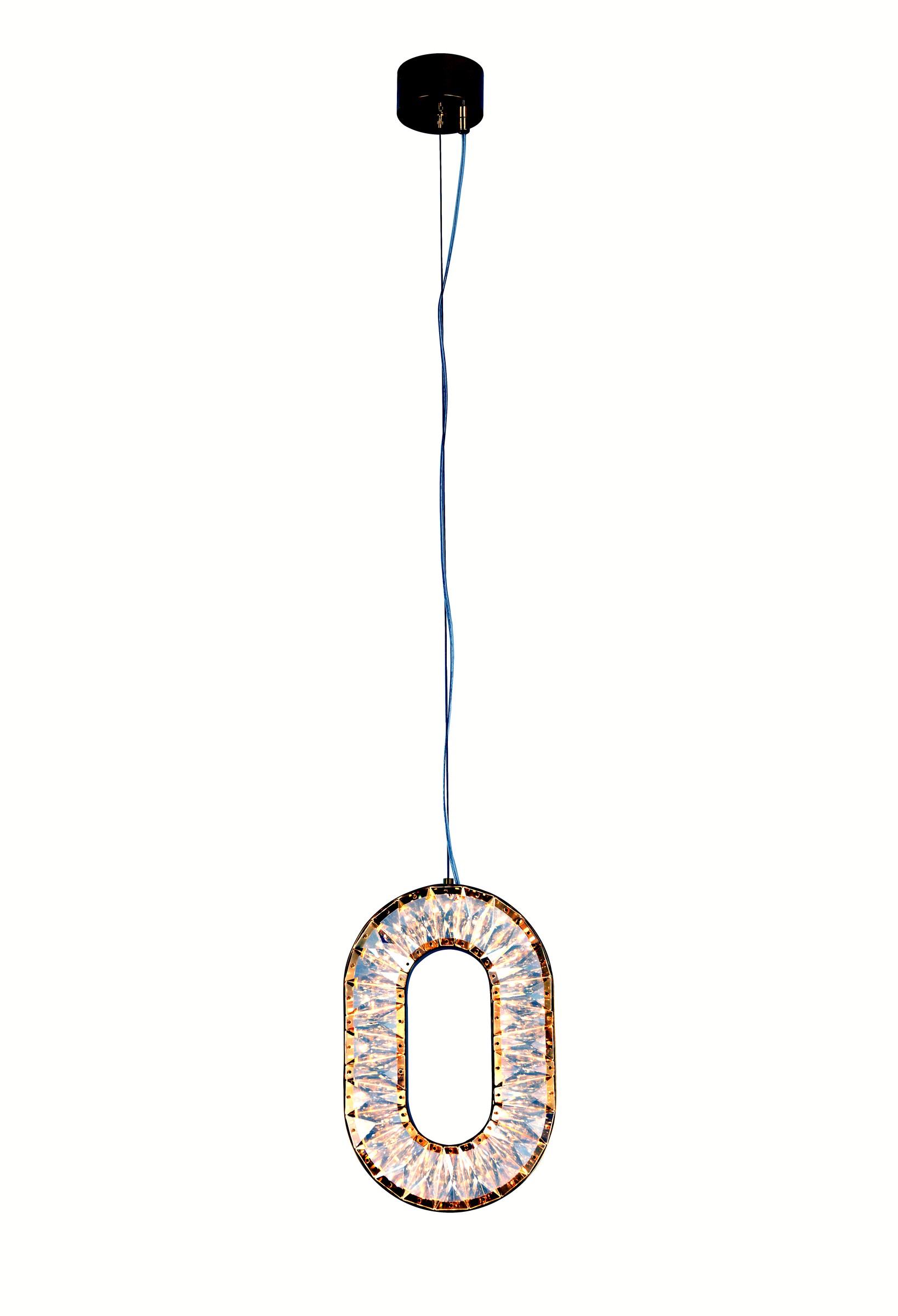 Gold Crystal Number Ring Pendant