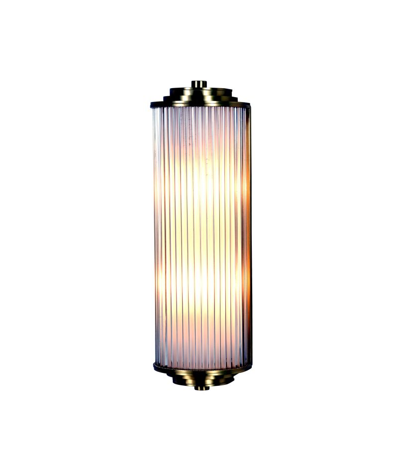 Fluted Glass Gold Wall Sconce