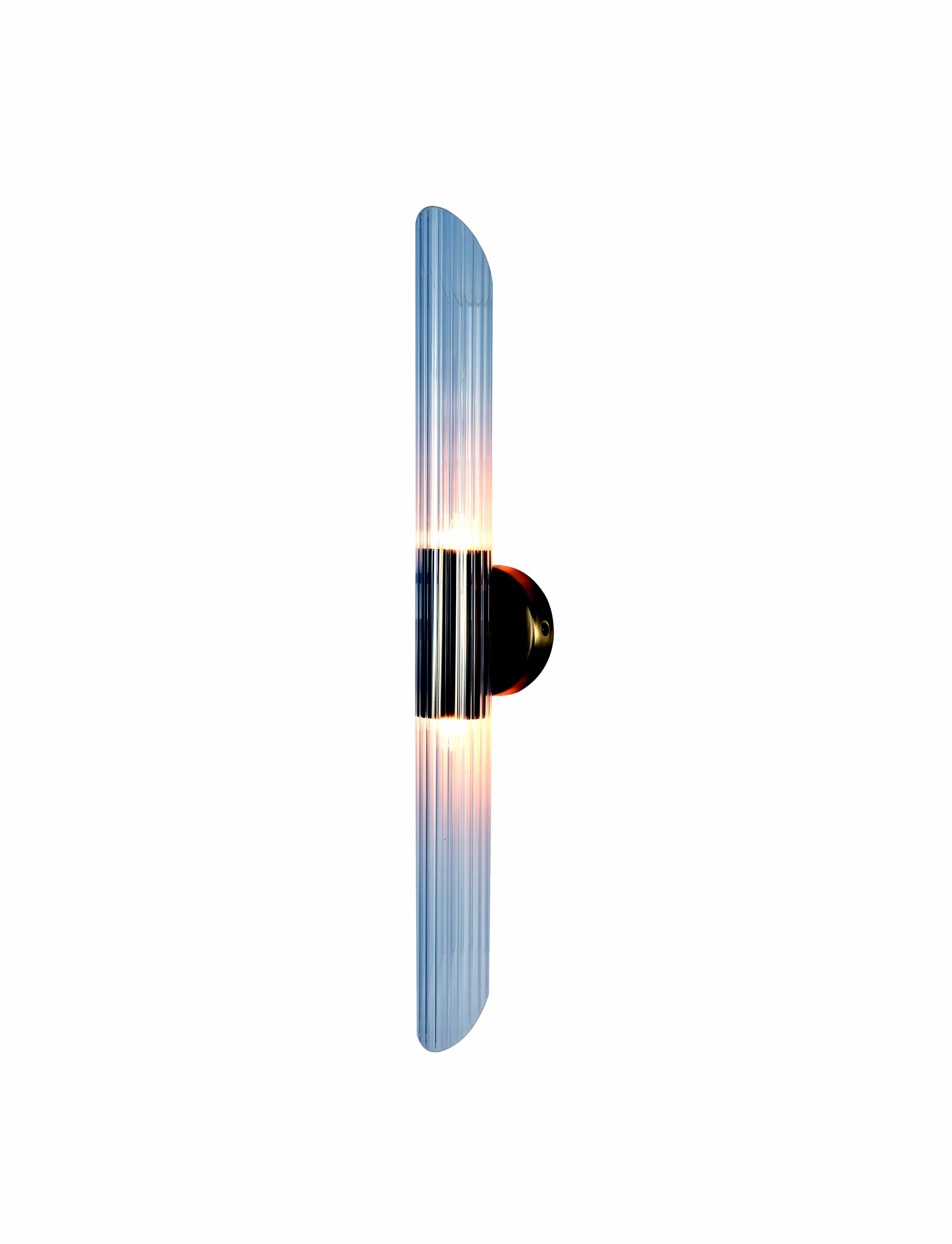 Brass Fluted Glass Wall Sconce