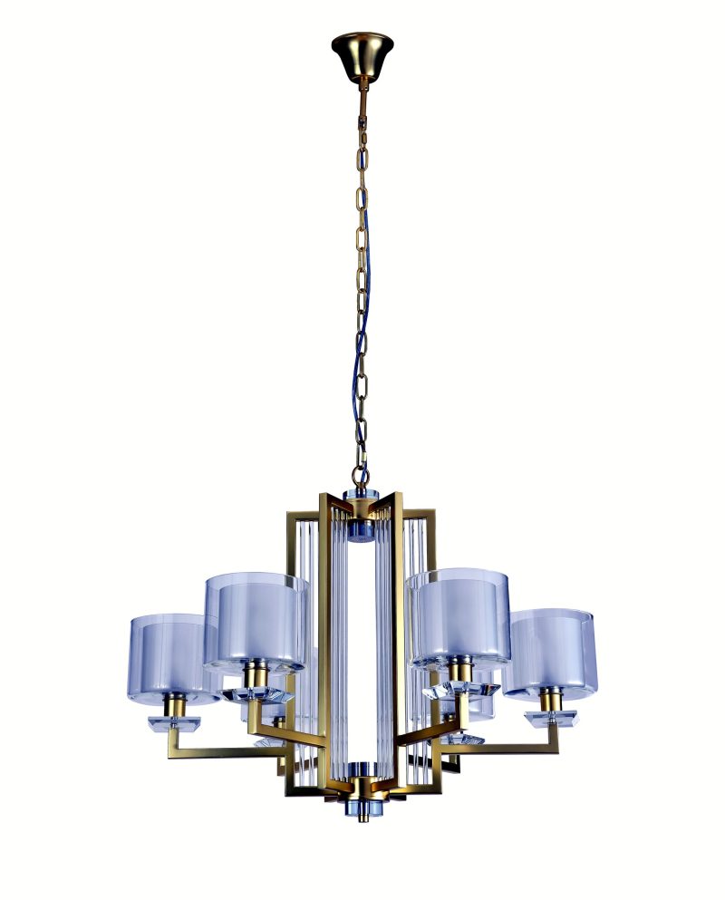 Gold Geometric Glass Chandelier
