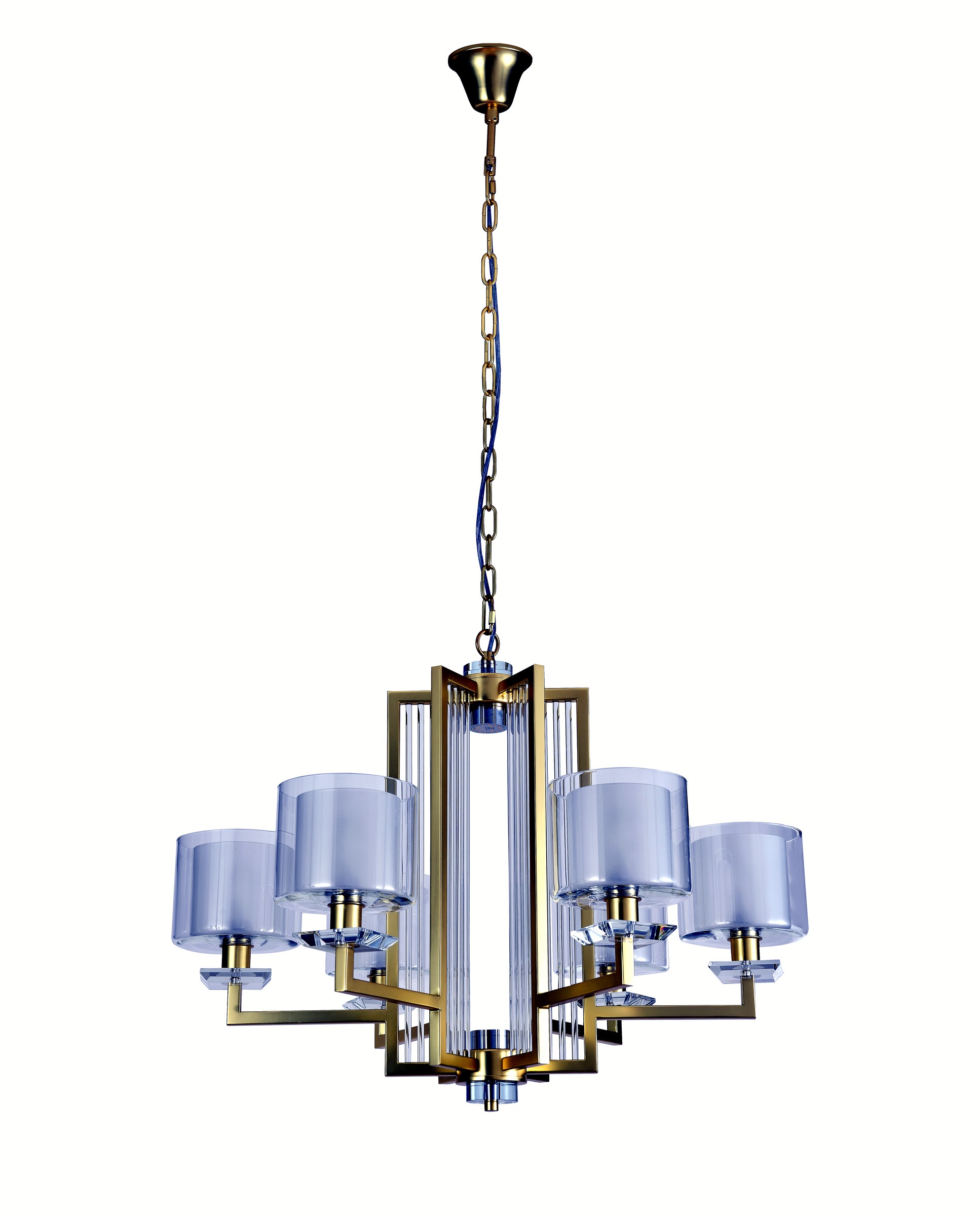 Gold Geometric Glass Chandelier