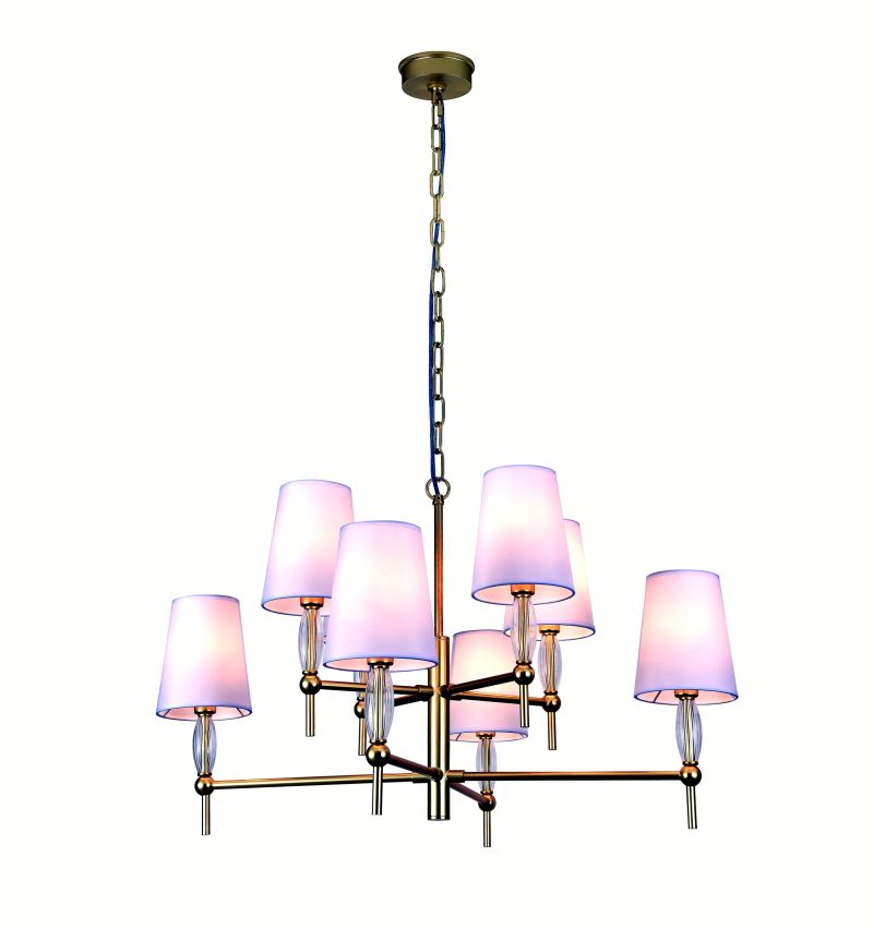 Gold Fabric Crystal Chandelier