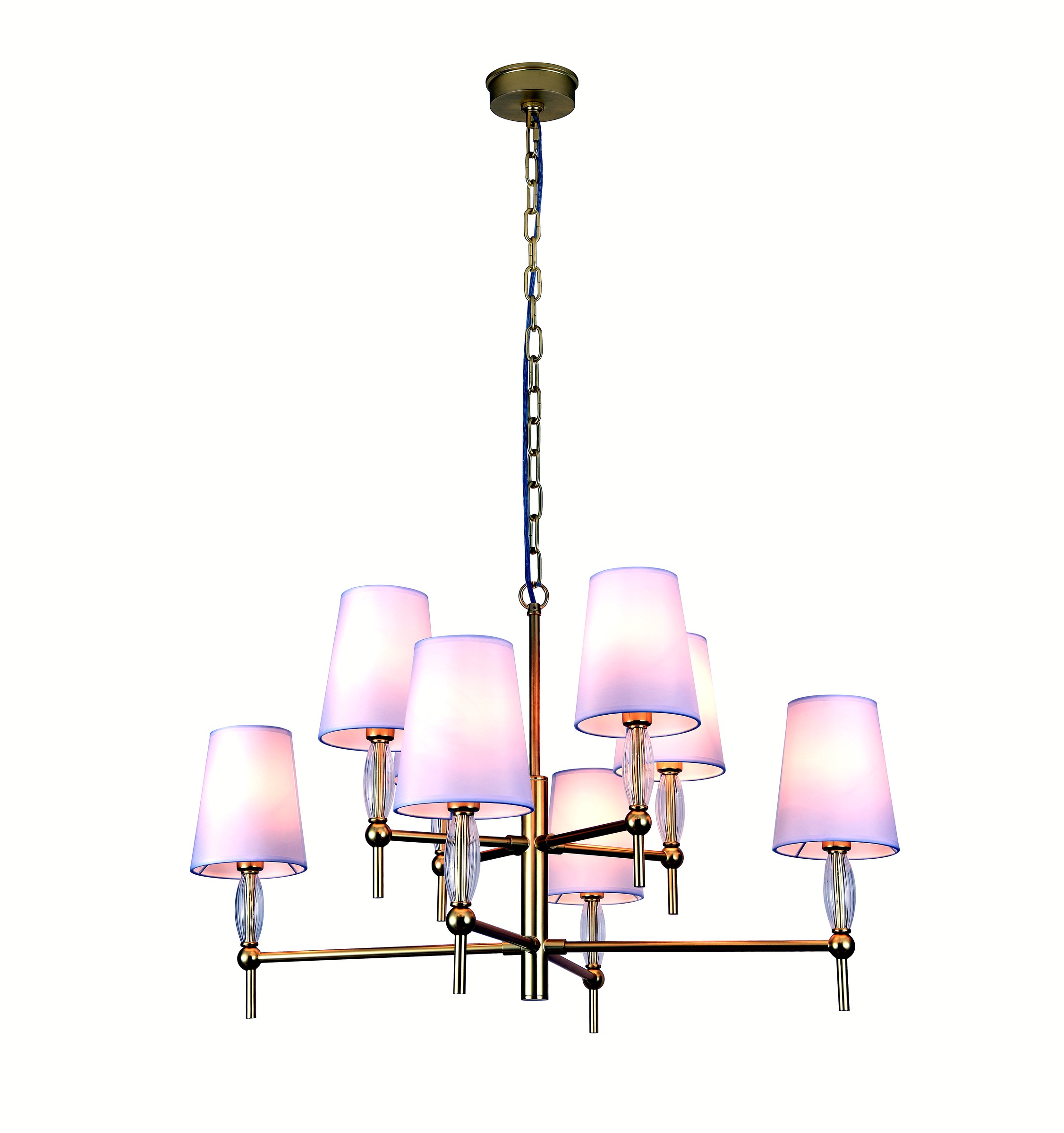 Gold Fabric Crystal Chandelier