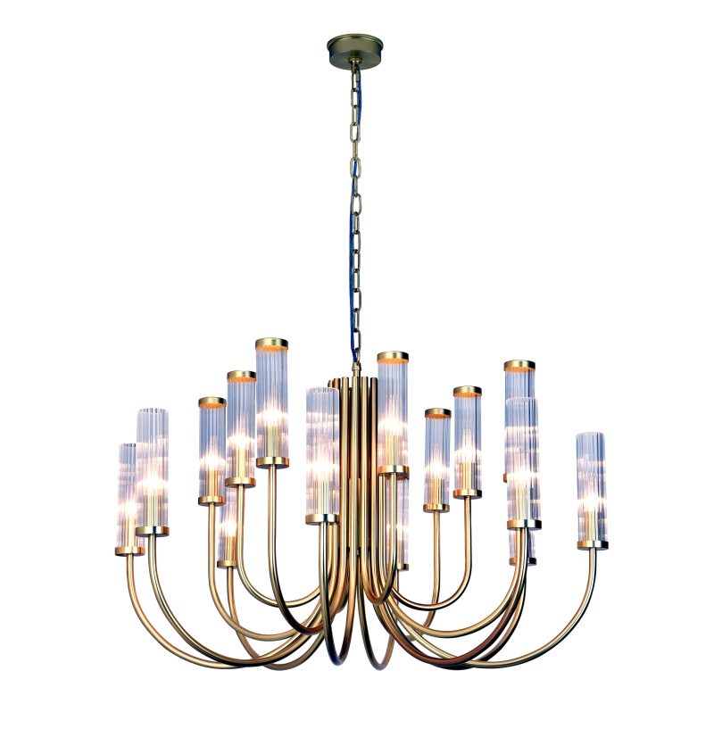 Gold Radiant Glass Chandelier