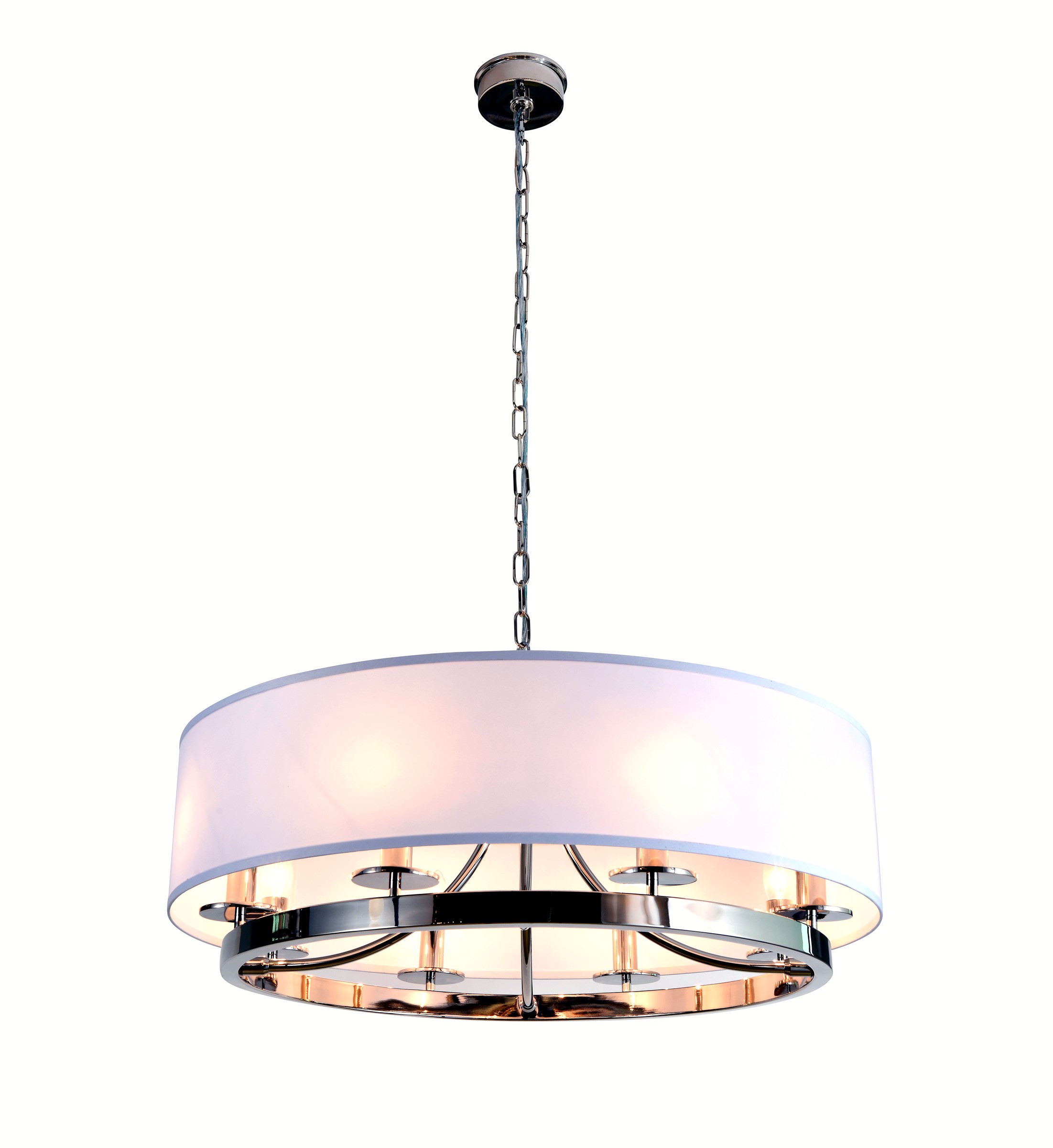 White Fabric Ring Chandelier