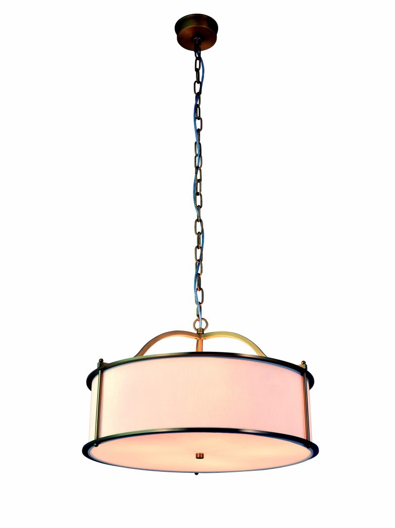 Cream Fabric Gold Pendant