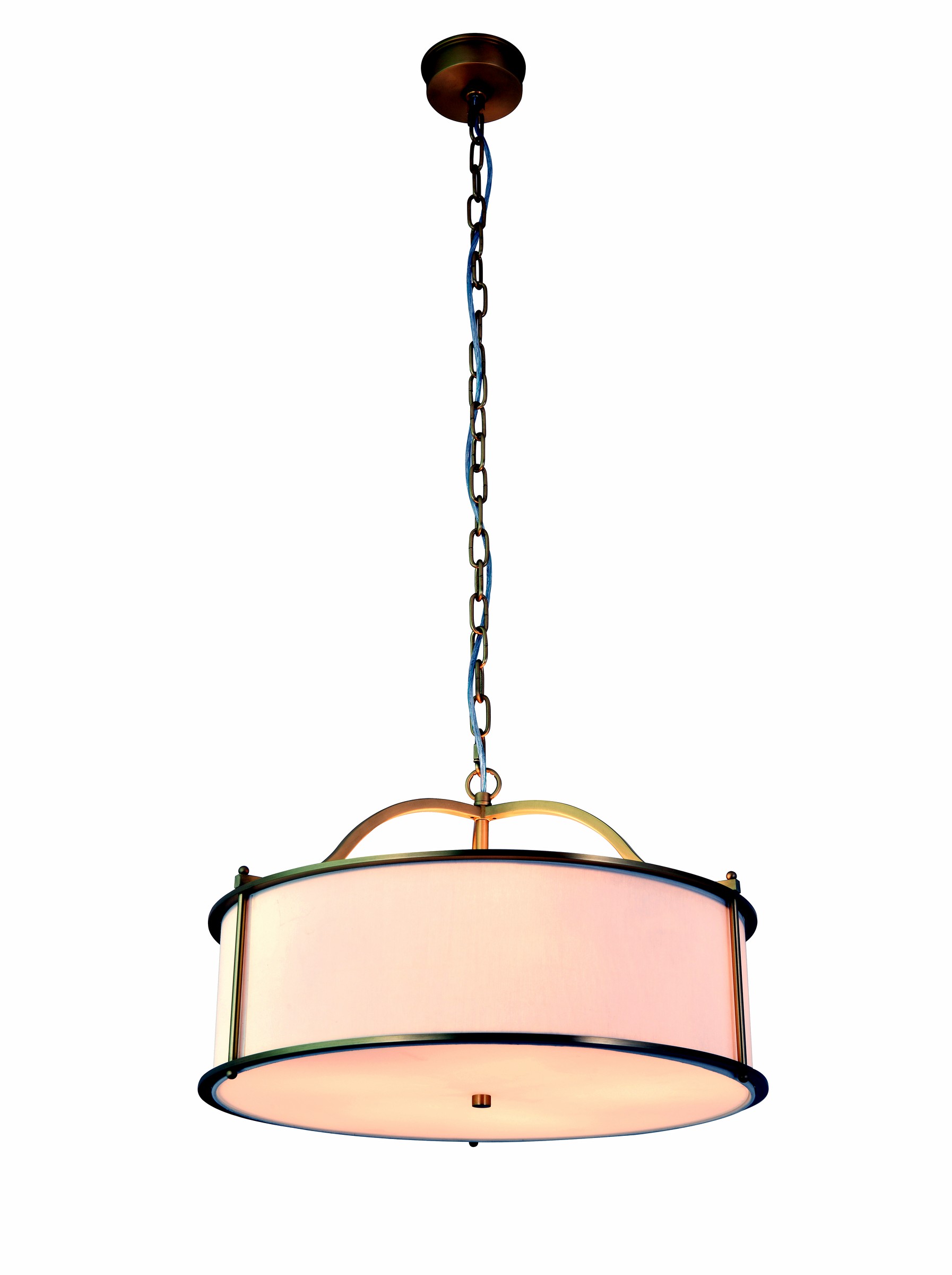 Cream Fabric Gold Pendant