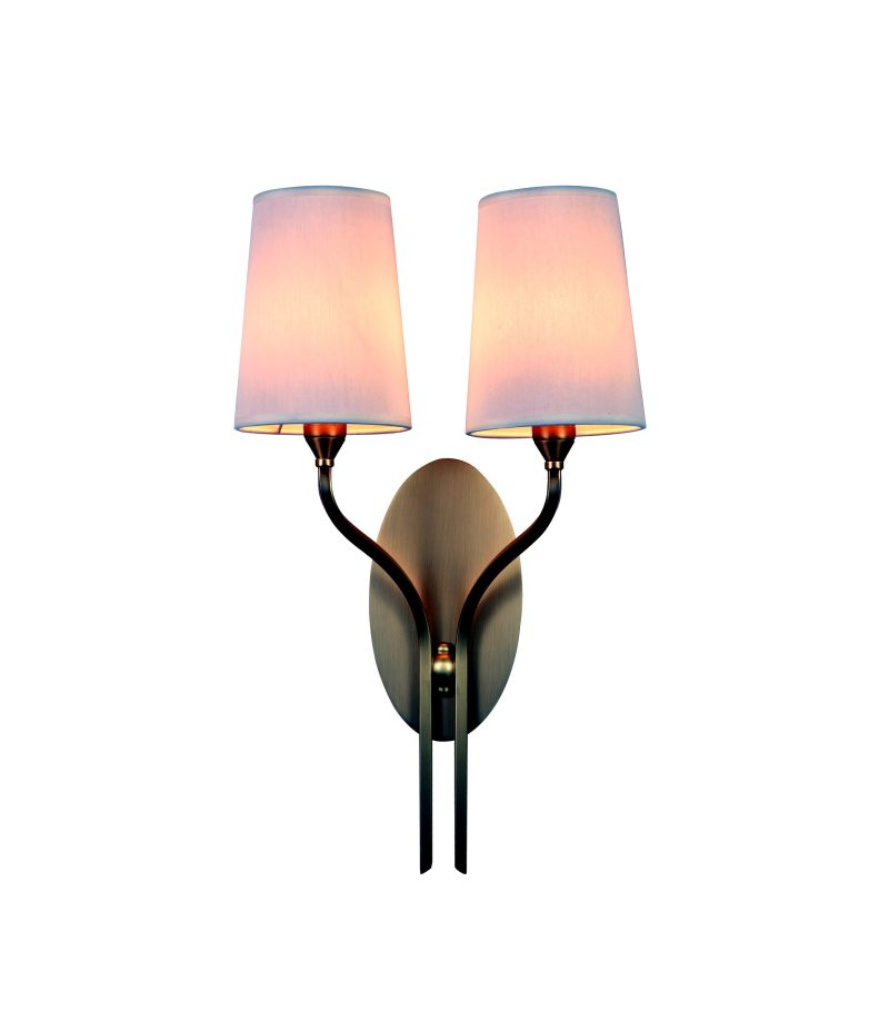 Gold Double Fabric Wall Sconce