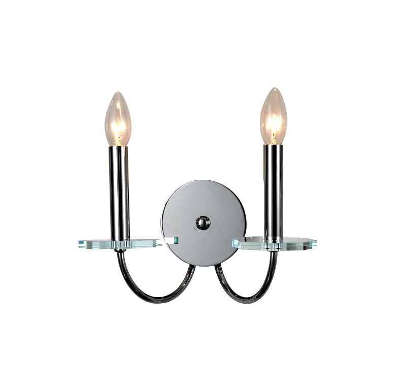 Chrome Double Candle Wall Sconce