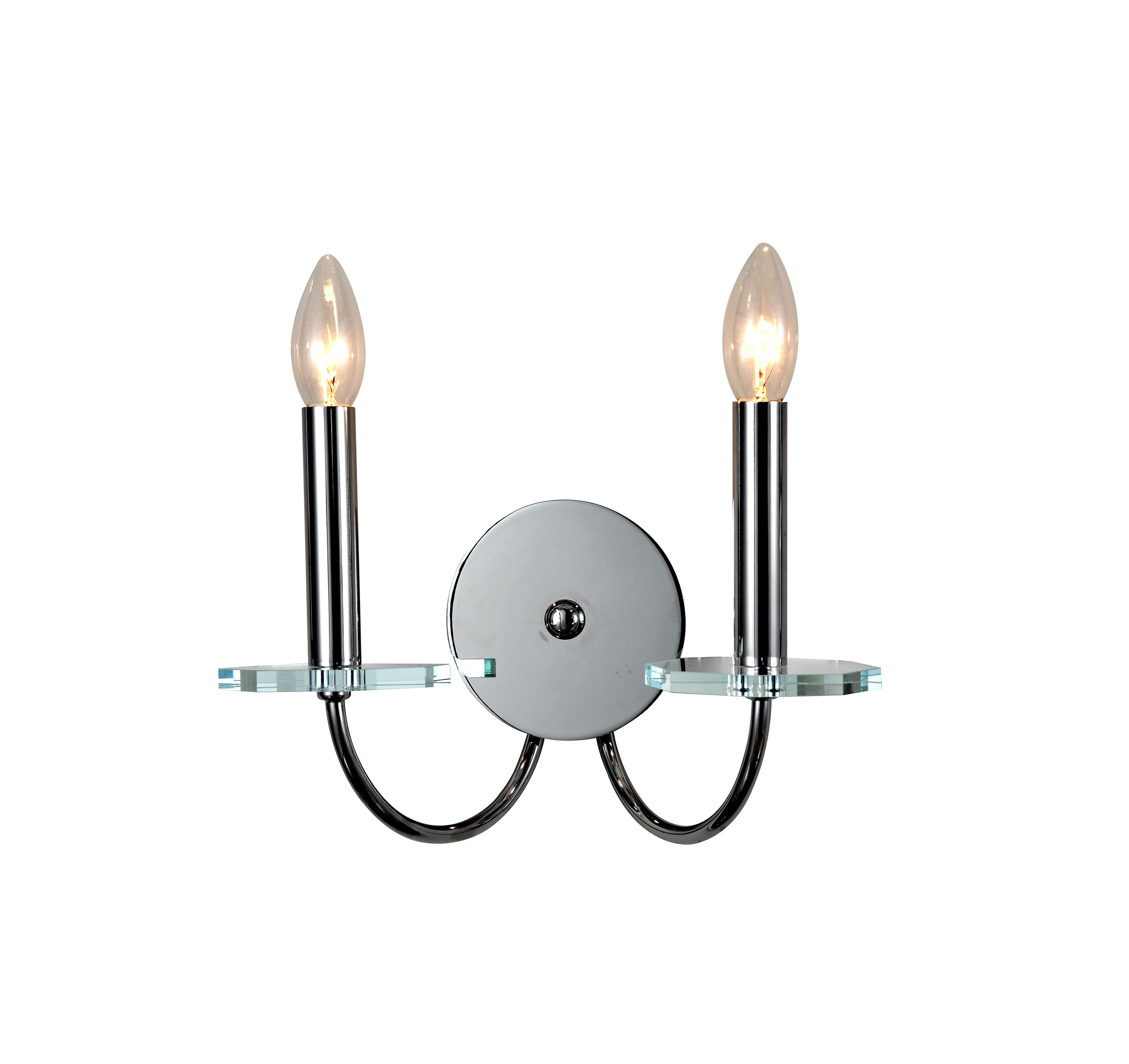 Chrome Double Candle Wall Sconce