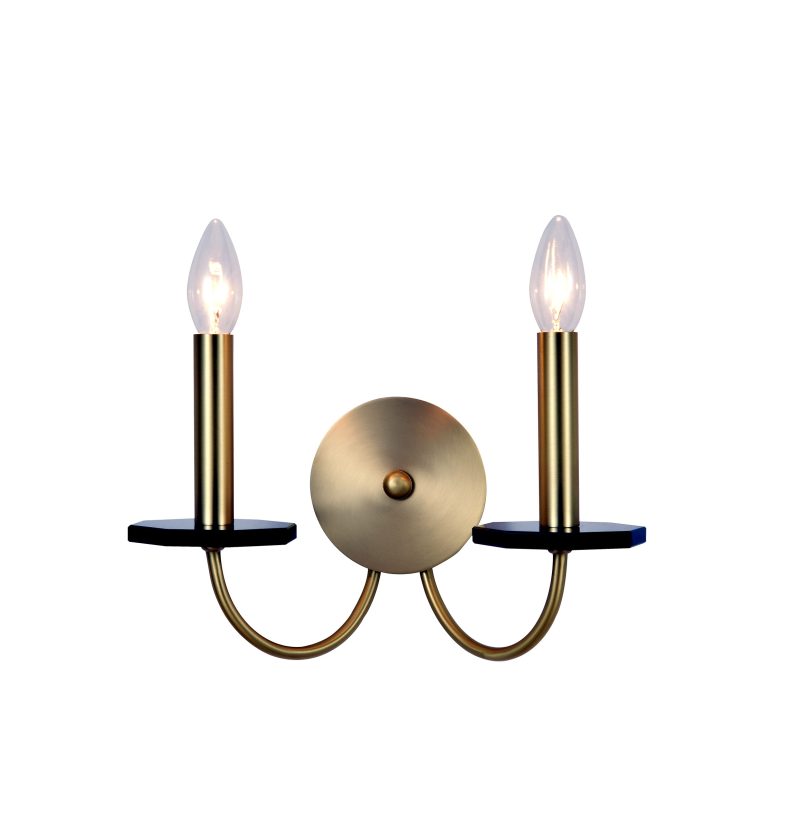 Brass Double Candle Wall Sconce