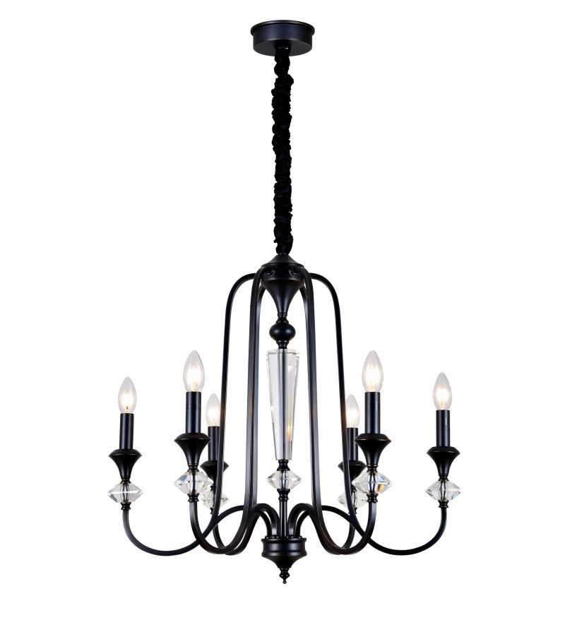 Vintage Black Crystal Chandelier